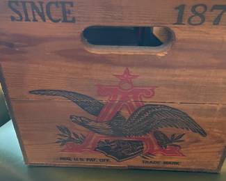 Additional view of Vintage Anheuser Busch Budweiser Beer Crate Advertising Wooden Box ~