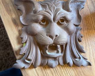 Plaster lion wall plaque, 6"H, $10