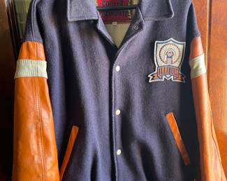 Vintage University of Illinois lettermans wool and leather jacket, Size M, but runs large  $195