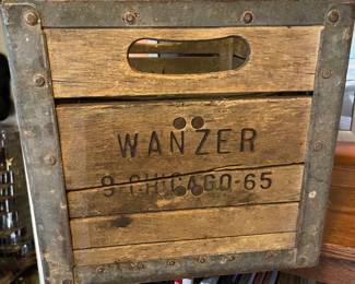 Antique Wanzer milk crate, $38