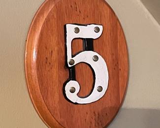 # 5 on wood plaque, 6" x 8",  $6