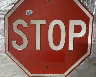 Vtg Metal STOP Sign,  $65