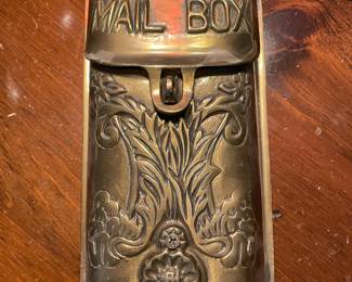 Vtg heavy brass Mail box, $145