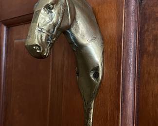 Brass horse wall hook, 8"H,  $20