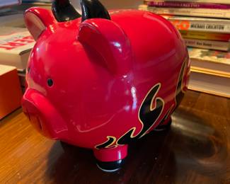 Renee Berger Red devil piggy bank,  8"W x 7"H, $10