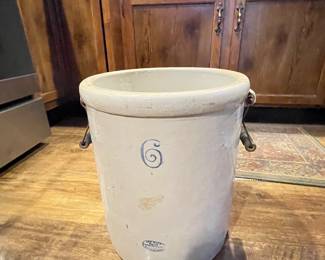 Vintage Large "6" gallon crock, $125