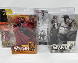 Spawn Series 25 Classic Comic Covers - Spawn 8 i.95, NIP,  $60.  Spawn Classic Comic Covers Sam and Twitch McFarlane Toys 2004 Issue No 22.  $50