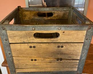 Additional view of Antique Wanzer milk crate ~