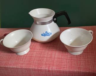 Kids playware Corningware Cornflower teapot and two cups,  $5