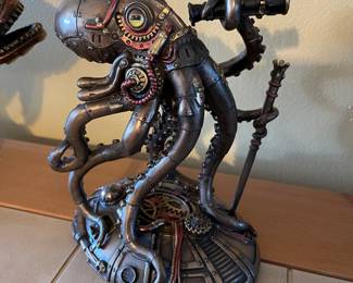 Steampunk Space Alien Octopus lamp, 7"H,  $48