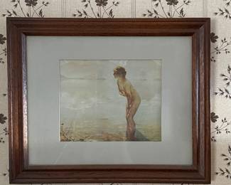 Woman in water, framed print, 12"W x 9.5"H,  $15