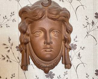 Greek goddess plaster wall sculpture plaque,  4"W x 6"H, $10