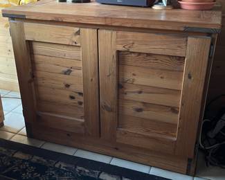 Wooden 2 door cabinet (heavy duty), inner shelf which is removable,  40"W x 20"D x 31"H,  $225