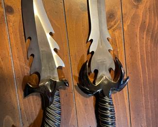 Gil Hibben Raptor Fantasy Fighter Knife UC750 First Production, 1994,  $95.   Gil Hibbon Warbird Fantasy Dagger fantasy knife,  $95