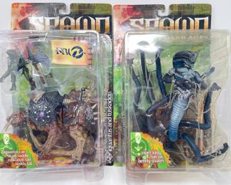 Sold in a set of 2:  Spawn The Dark Ages, Series 14, Iguantus and Tuskadon & Viper King,  $30