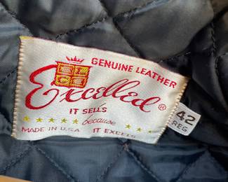 Tag inside of black leather motorcycle  jacket ~