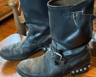 Vintage Tapper Black Engineer Motorcycle Boots,  $95