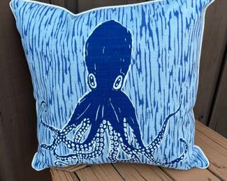 Indoor/Outdoor octopus pillow,  17" x 17",  $10
