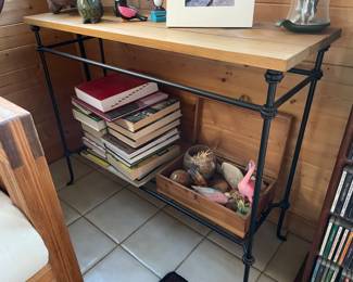 Wood & Metal Console Table,  3'W  1'D x 28"H,  $75