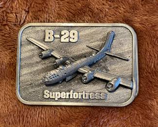WW2  B-29 Superfortress Bomber 80's belt buckle,  $20