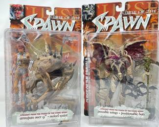 Sold as a set of 2:  Jessica Priest & Mr. Obersmith Curse of The Spawn 1998.  Daniel Llanso Series 13 Curse of the Spawn 2 1998, NIP,  $30/set
