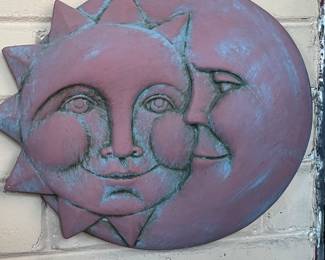 Sun & Crescent moon wall plaque,  12", $14