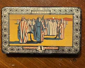 Antique Senoussi Reemtsma cigarette box (1924), $14