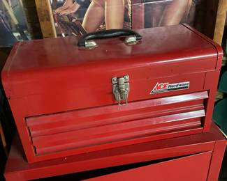 Ace Hardware small metal tool box w/drawers,  $40