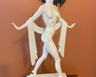 Nude woman figurine, white.  Sculptor A. Santini, (Italy), 10"W x 17"H,  $68