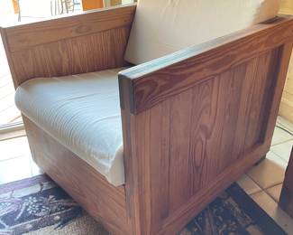 Heavy Duty Wood Chair w/cushions, 32"D x 28"W x 27"H,  $225