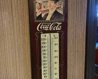 Vtg Coca Cola Thermometer, 24”H x 8"W,  $24