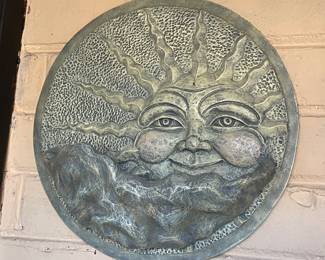 Stone garden Sun bird feeder wall hanging plaque, 11",  $24