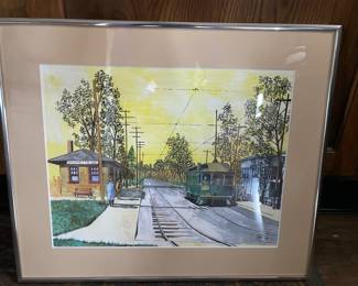 Wilmette station painting, 17" x 14", $50