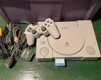 Vtg Sony Playstation PS1 with controller and cords,  $50