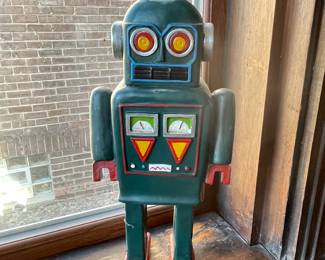 Green robot, 10.5"H,  $14