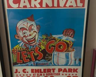 Brookfield's carnival 15th annual framed poster, 14"W x 22.5"H,  $30