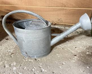 Vintage Galvanized Metal Decorative Watering Can Vase/ Home Flower Planter, $20