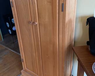 Thin wooden wall cabinet, 24"W x 40"H x 7.5"D,   $125