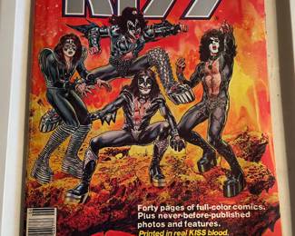 Marvel Comics, "Kiss",   A book that looks new but has been read. Cover has no visible wear.  No missing or damaged pages, no creases or tears, and no underlining/highlighting of text or writing in the margins. May be very minimal identifying marks on the inside cover. Very minimal wear and tear.  $225