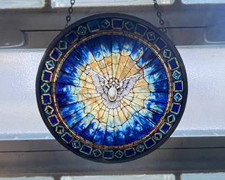 Tiffany's Holy Spirit 6.5" stained glass suncatcher, $34
