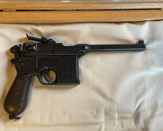 Faux decorative metal display black gun,  $28