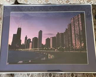Framed Chicago skyline photo,  $30