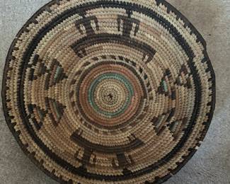 Intricate vintage hand woven African Basket