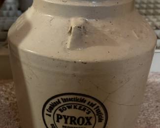 Antique Bowker's Insecticide Poison Pyrox Crock