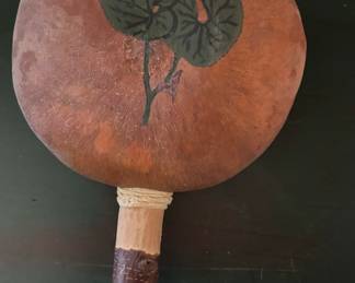 Hand-made gourd rattle