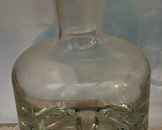 vintage heavy soda bottom style crystal glass decanter with stopper