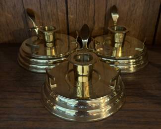 Brass single candle stick holder with handle 