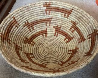 Vintage hand made African woven basket