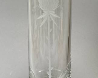 Glasstone Tall Etched Cylinder Vase