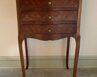 Vintage Pair of French Marquetry End Tables or Nightstands